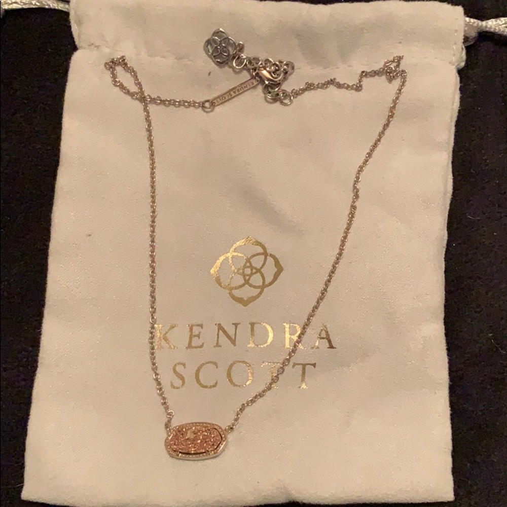 Kendra Scott Elisa Rose Gold Necklace In Drusy